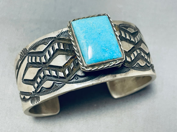 92 Grams Vintage Native American Navajo Sterling Silver Turquoise Bracelet-Nativo Arts