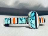 Important Abe Begay Vintage Native American Navajo Sterling Silver Inlay Bracelet 6-1/2 Wrist-Nativo Arts