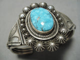 Amazing Vintage Native American Navajo Huge Turquoise Sterling Silver Bracelet-Nativo Arts