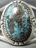 Omg!! Vintage Native American Navajo Huge Smokey Bisbee Turquoise Sterling Silver Bracelet-Nativo Arts