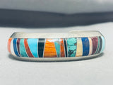 Astonishing Vintage Native American Navajo Turquoise + Multi Sterling Silver Bracelet-Nativo Arts