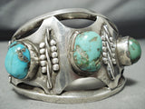 Unique Silver Works Vintage Native American Navajo Turquoise Sterling Bracelet Old-Nativo Arts