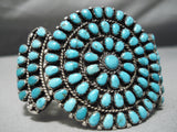 Opulent Vintage Native American Navajo Carico Lake Turquoise Sterling Silver Bracelet Old-Nativo Arts