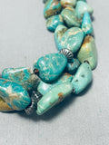 Chunks Of Green Turquoise Native American Navajo Sterling Silver Necklace-Nativo Arts