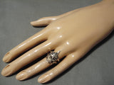 Detailed!! Important Navajo Toad Sterling Silver Native American Ring-Nativo Arts