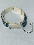 Extremely Rare Native American Navajo Turquoise Kachina Stserling Silver Clasp Bracelet-Nativo Arts