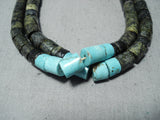 Superb Vintage Santo Domingo Native American Turquoise Serpentine Necklace Old-Nativo Arts