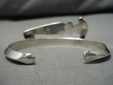 Quality Vintage Native American Navajo Yazzie Inlaid Maiden Turquoise Sterling Silver Bracelet-Nativo Arts