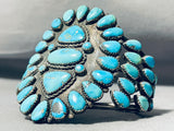 One Of The Most Unique Ever Vintage Native American Navajo Turquoise Sterling Silver Bracelet-Nativo Arts