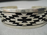 Important Vintage Native American Navajo Tommy Jackson Sterlingn Silver Rug Bracelet-Nativo Arts
