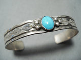 Beautiful Vintage Native American Navajo Sleeping Beauty Turquoise Sterling Silver Bracelet-Nativo Arts