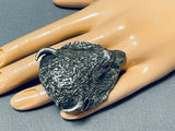 Jake Francosa San Felipe Sterling Silver Buffalo Ring-Nativo Arts