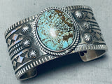 Extraordinary E Bill Native American Navajo 8 Turquoise Sterling Silver Bracelet-Nativo Arts