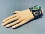 One Of The Best Vintage Native American Navajo Thorn Sterling Silver Turquoise Bracelet-Nativo Arts