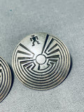 Sensational Native American Navajo Sterling Silver Earrings-Nativo Arts