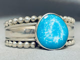 Stunning Vintage Native American Navajo Huge Gilbert Turquoise Sterling Silver Bracelet-Nativo Arts