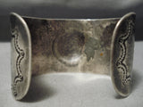 Early Hand Tooled Vintage Navajo Coin Silver Native American Bracelet Cuff-Nativo Arts