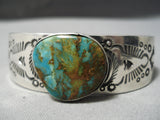 Magnificent Vintage Native American Navajo Royston Turquoise Sterling Silver Bracelet Old-Nativo Arts