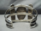 Towering Heavy Vintage Native American Navajo Blue Thunder Turquoise Sterling Silver Bracelet-Nativo Arts