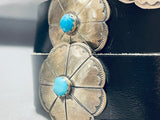 Gorgeous Vintage Native American Navajo Kingman Turquoise Sterling Silver Concho Belt-Nativo Arts