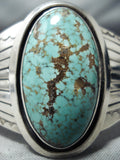 Incredible Vintage Native American Navajo #8 Turquoise Sterling Silver Bracelet Cuff-Nativo Arts