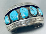 Important Vintage Native American Hopi Red Mountain Turquoise Sterling Silver Bracelet-Nativo Arts