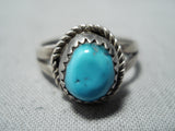 Wonderful Vintage Navajo Turquoise Sterling Silver Ring Native American Old-Nativo Arts