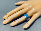 Marvelous Vintage Native American Hopi Sleeping Beauty Turquoise Sterling Silver Ring-Nativo Arts