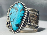 Two Technique Vintage Native American Navajo Turquoise Sterling Silver Bracelet-Nativo Arts