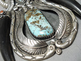 One Of The Biggest Best Vintage Native American Navajo Turquoise Sterling Silver Necklace-Nativo Arts