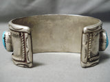 Tremendous Vintage Native American Navajo Traditional Turquoise Sterling Silver Bracelet-Nativo Arts