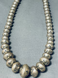 Sturdy Hand Tooled Vintage Native American Navajo Sterling Silver Necklace-Nativo Arts