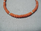 Rare Authentic Native American Navajo 14k Gold Coral Necklace-Nativo Arts