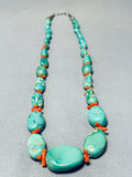 Native American Sensational Vintage Santo Domingo Royston Turquoise Sterling Silver Necklace-Nativo Arts