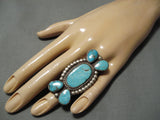 Tremendous Vintage Navajo Turquoise Sterling Silver Native American Ring-Nativo Arts