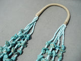 Amazing Vintage Native American Navajo Turquoise Blue Bead Heishi Necklace Old-Nativo Arts