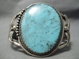 One Of The Best Vintage Native American Navajo Blue Diamond Turquoise Sterling Silver Bracelet-Nativo Arts