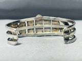 Authentic Vintage Native American Navajo Long Coral Sterling Silver Bracelet Old-Nativo Arts