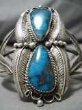 Superlative Vintage Native American Navajo Pilot Mountain Turquoise Sterling Silver Bracelet-Nativo Arts