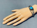 Marvelous Vintage Native American Navajo Morenci Turquoise Sterling Silver Bracelet-Nativo Arts