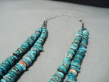 Native American Important Santo Domingo Turquoise Sterling Silver Shell Necklace-Nativo Arts