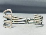 Important Vintage Native American Navajo Feather Coil Turquoise Sterling Silver Bracelet-Nativo Arts