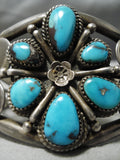 Important Vintage Native American Navajo Mary Morgan Turquoise Sterling Silver Bracelet Old-Nativo Arts