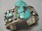 Quality Vintage Native American Navajo Spiderweb Turquoise Sterling Silver Bracelet Old-Nativo Arts