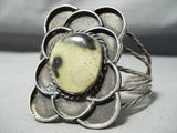 Unique Moss Stone Vintage Native American Navajo Sterling Silver Wire Bracelet Old-Nativo Arts