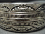 Superior Vintage Navajo Sun Plant Sterling Silver Native American Bracelet Cuff-Nativo Arts