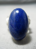 Thick!! Heavy Native American Navajo Lapis Sterling Silver Important Ring-Nativo Arts