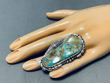 One Of The Biggest Best Native American Navajo Royston Turquoise Sterling Silver Ring-Nativo Arts