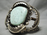 Huge Dry Lake Bed Carico Lake Turquoise Vintage Native American Navajo Sterling Silver Bracelet-Nativo Arts