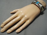 Incredible Vintage Navajo Pearl Sterling Silver Native American Bracelet Cuff-Nativo Arts